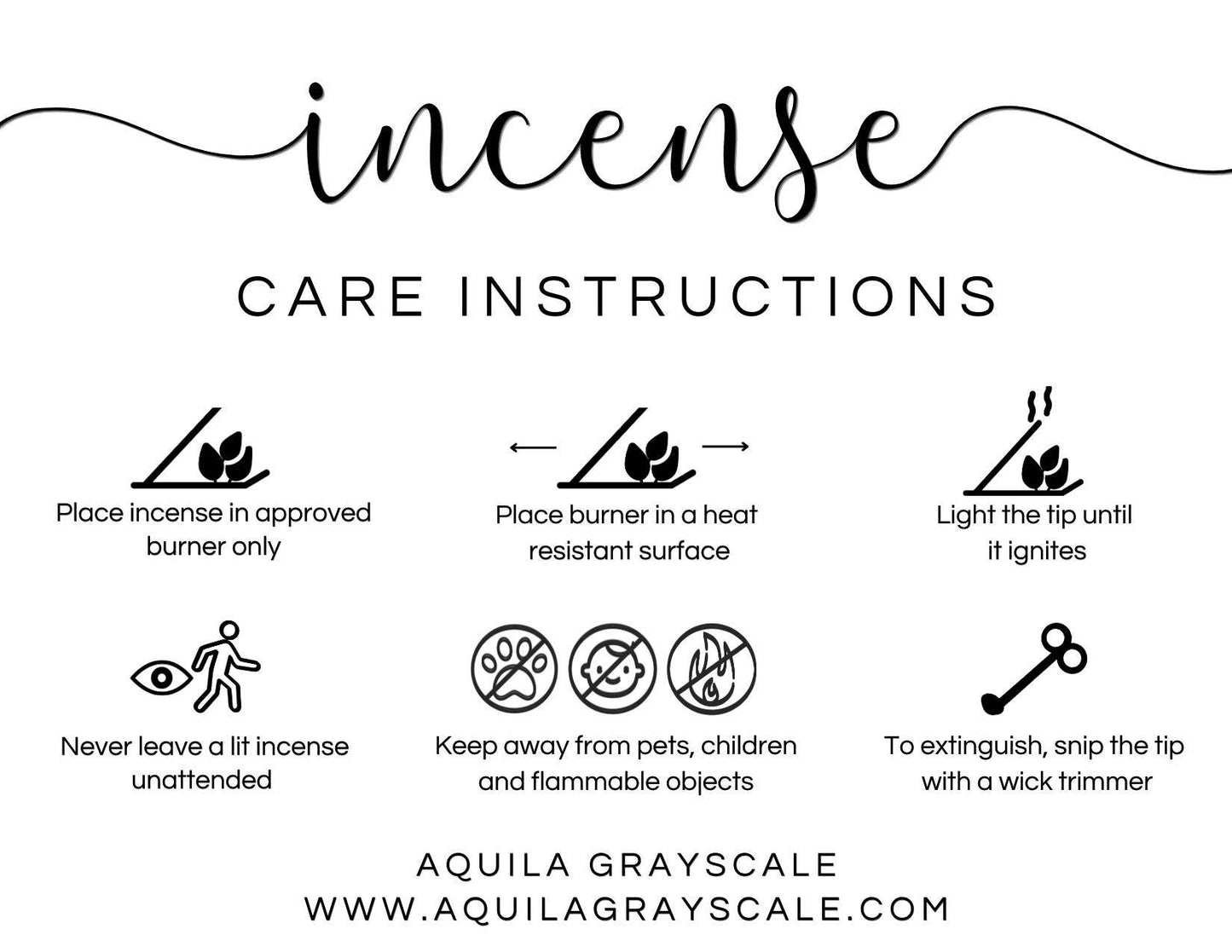 Aquila Grayscale - Woodsy Frankincense Incense Sticks