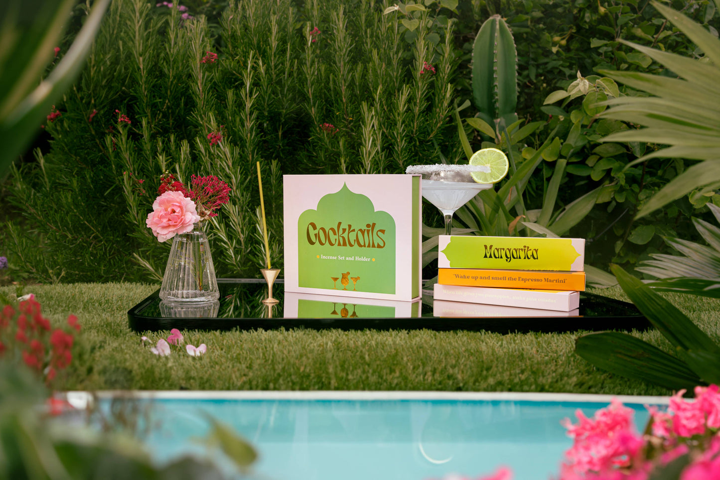 Cocktails Incense Gift Set with brass holder