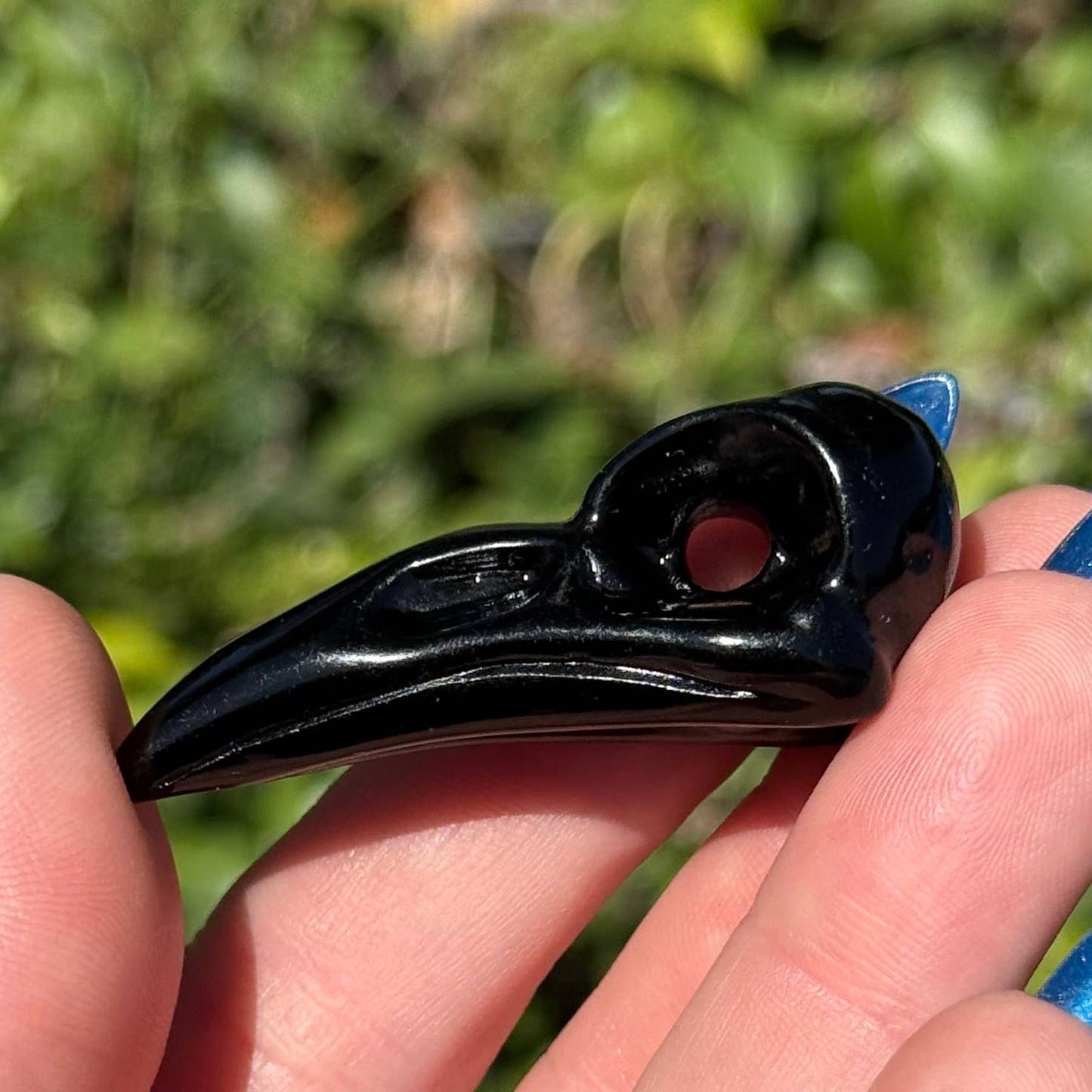 The Crystal Tabby - Obsidian Raven Skull - Small