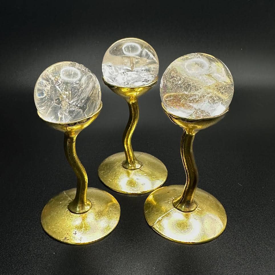 The Crystal Tabby - Mini Gold Chalice Sphere Holder
