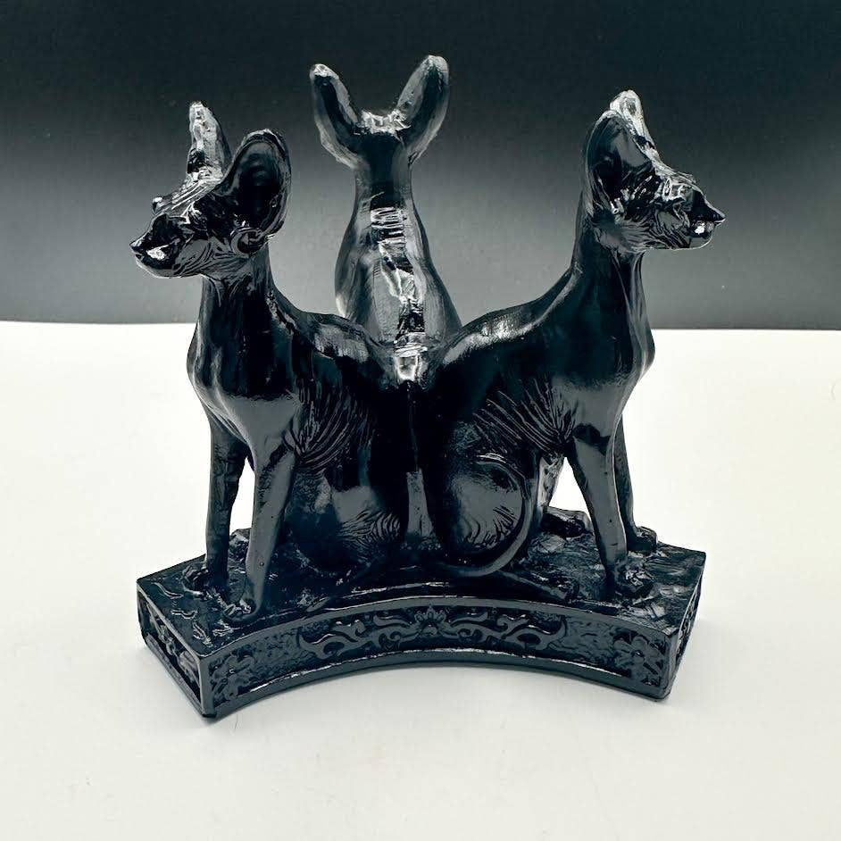 The Crystal Tabby - Sphynx Cat Sphere Stand - BLACK