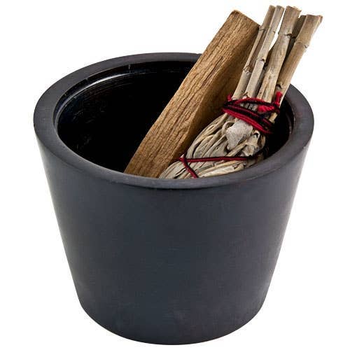 GreenRoots - Stone Cauldron Burner - 4"D, 3"H