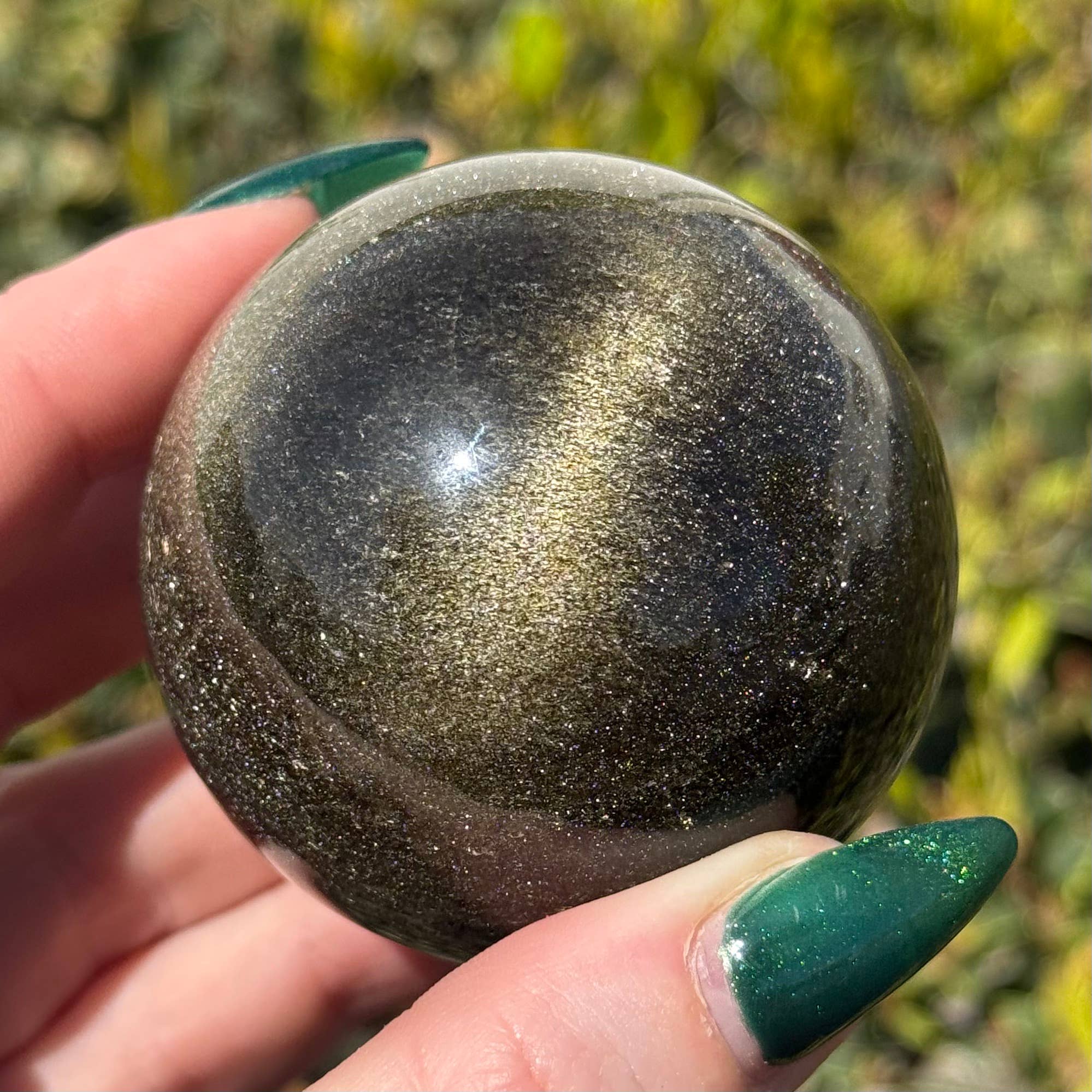 GOLD SHEEN OBSIDIAN SPHERE