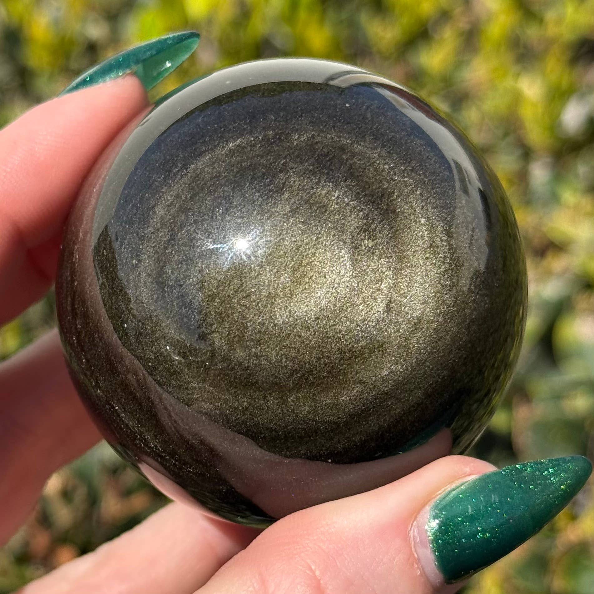 GOLD SHEEN OBSIDIAN SPHERE