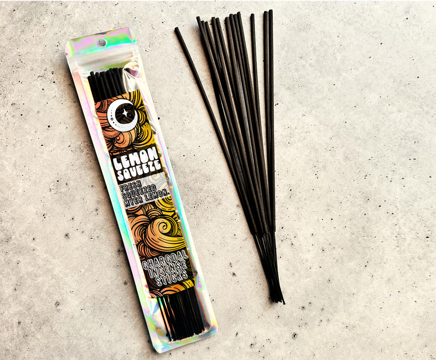 Cosmically Misplaced - Lemon Squeeze Charcoal Incense Sticks – 25 Pack - 9 Inches