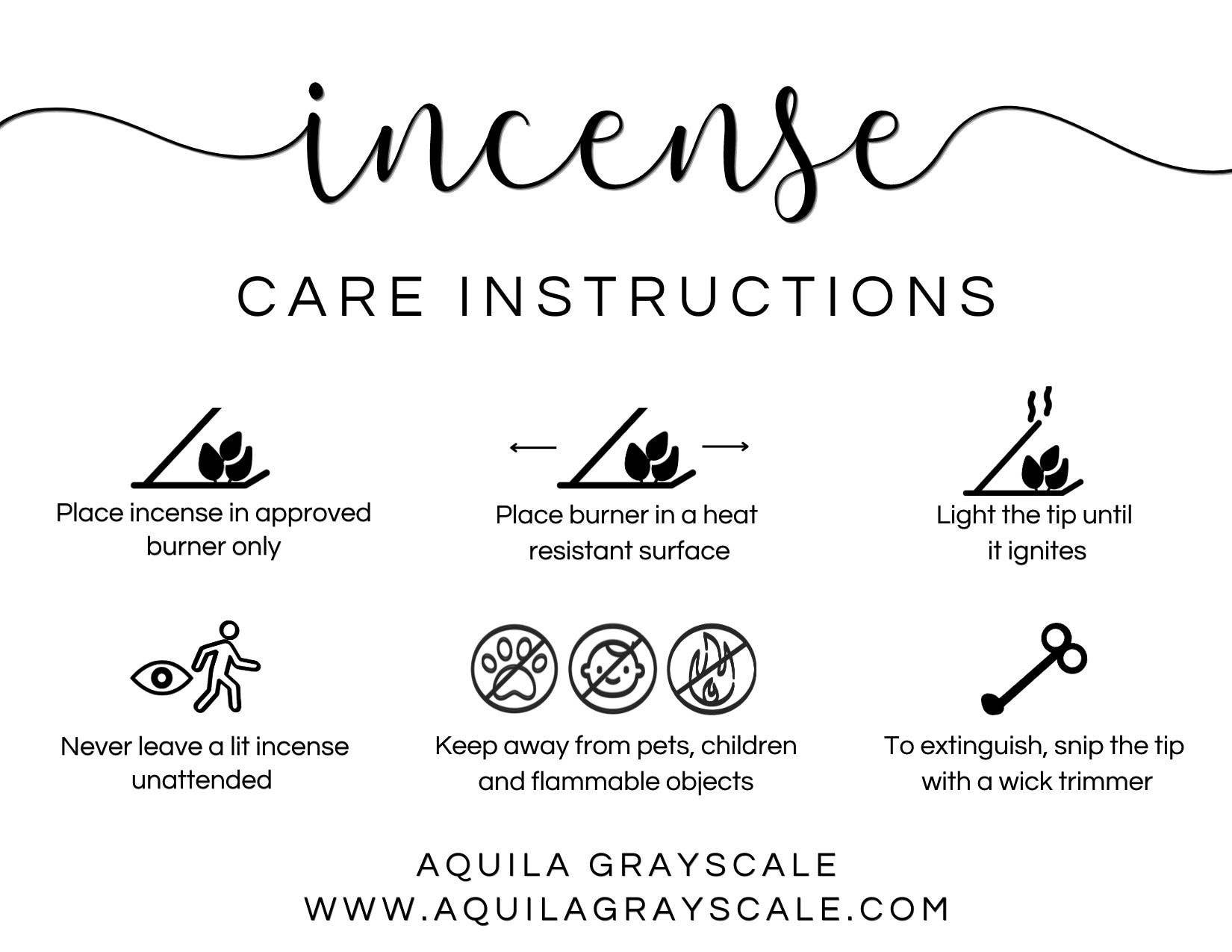 Aquila Grayscale - Woodsy Frankincense Incense Sticks