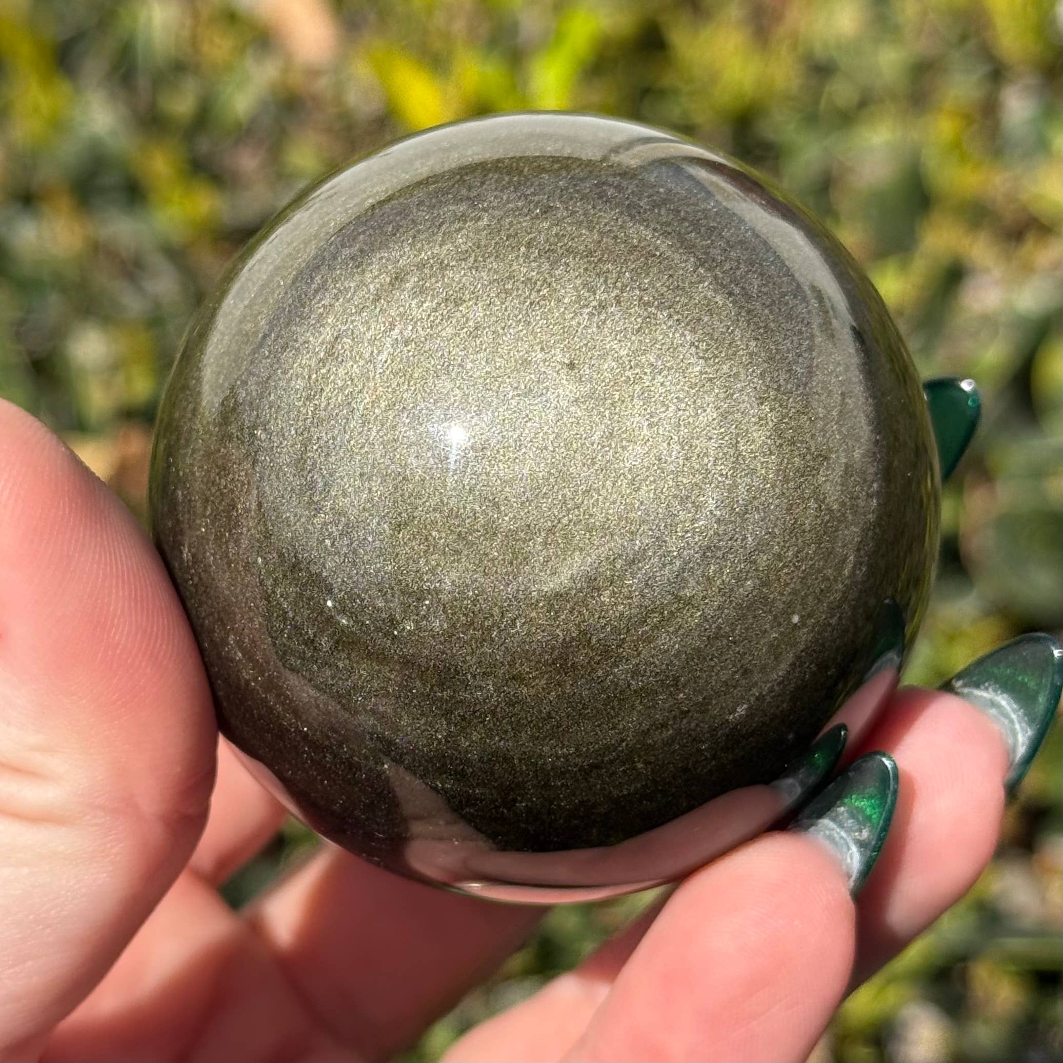GOLD SHEEN OBSIDIAN SPHERE