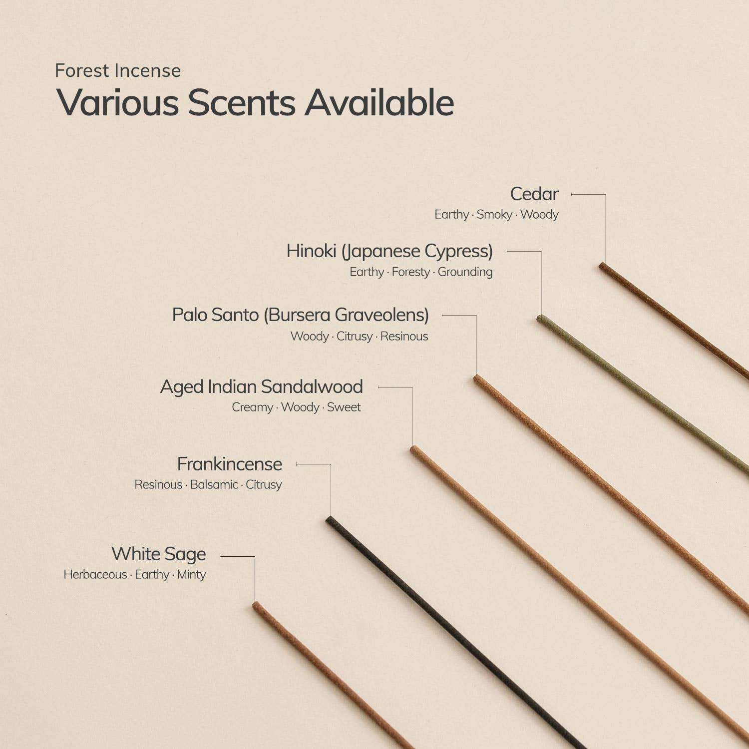 Cedar and Myrrh - Hinoki Japanese Incense Stick Set – 30 Sticks