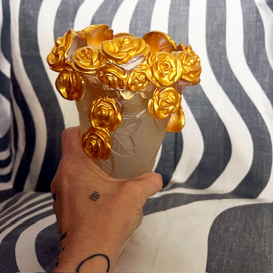 GOLDEN ROSE RESIN INCENSE HOLDER