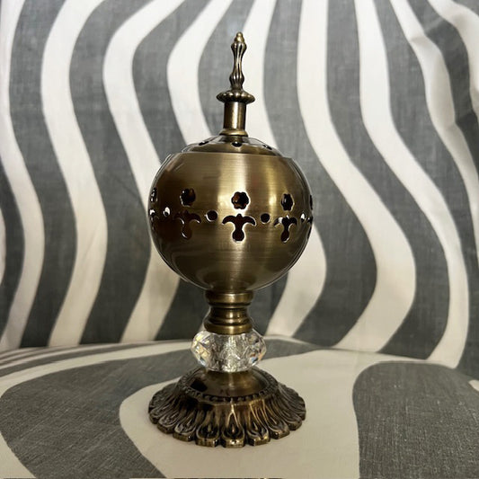 SILVER ORB RESIN INCENSE HOLDER