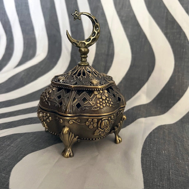 MOON BRONZE RESIN INCENSE HOLDER