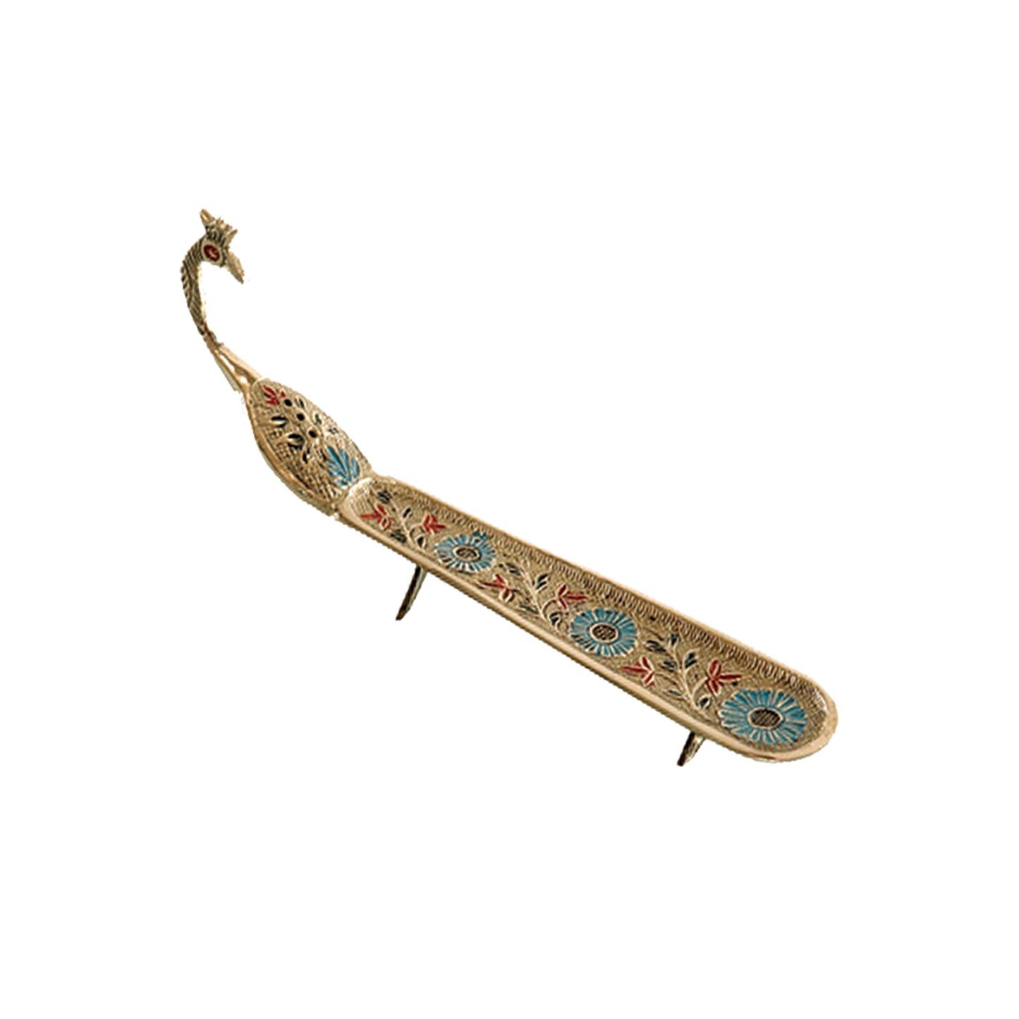 Peacock Brass Incense Holder