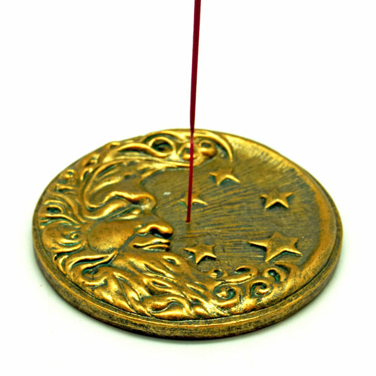 Bronze Moon and Stars Incense Burner