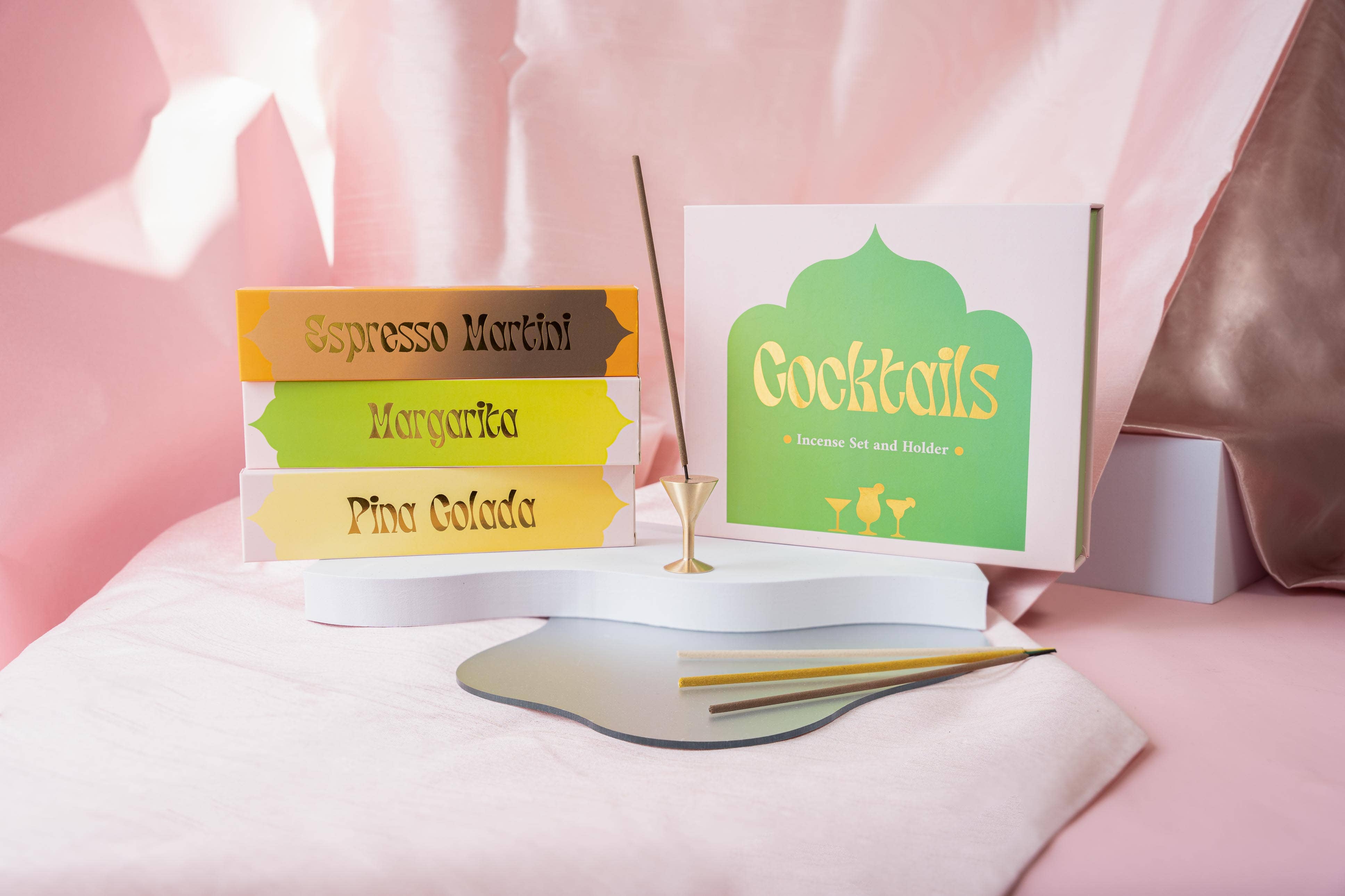 COCKTAILS INCENSE GIFT SET WITH BRASS HOLDER