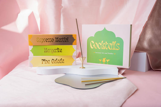 Cocktails Incense Gift Set with brass holder