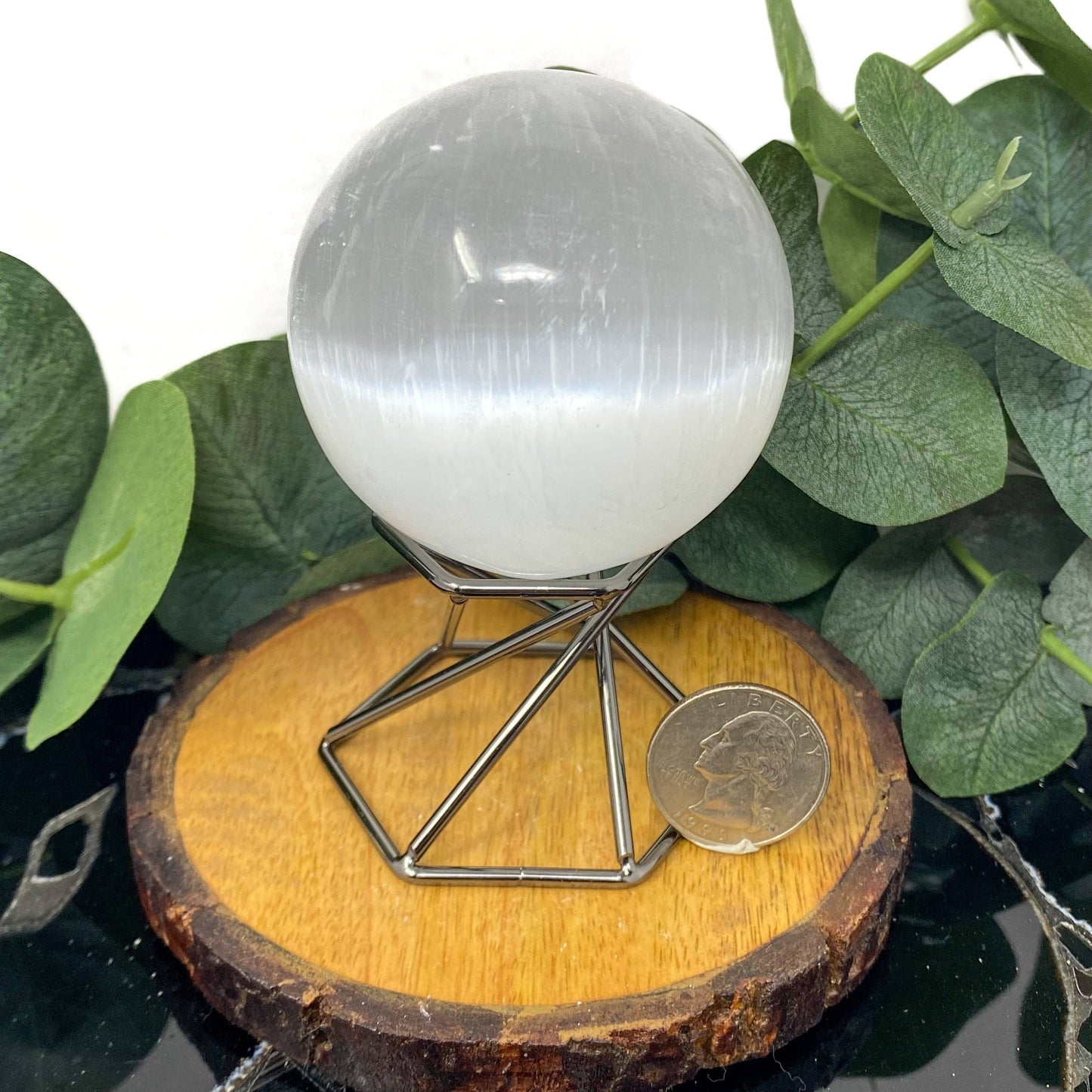 The Crystal Tabby - Selenite Sphere-1pc