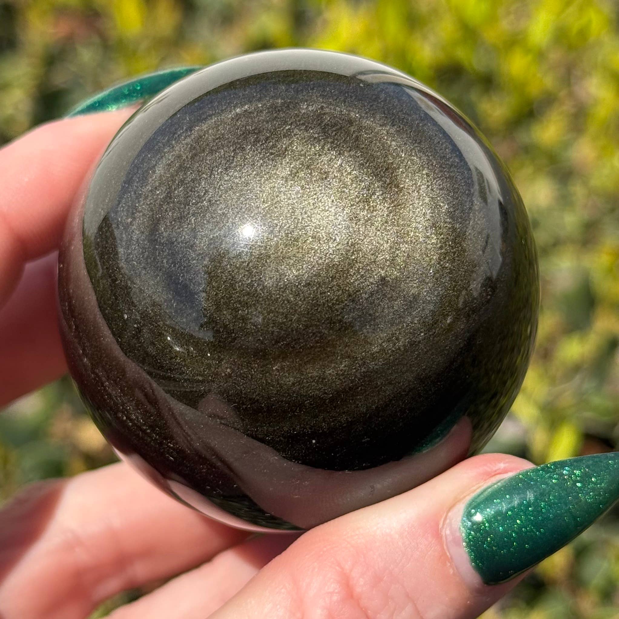 GOLD SHEEN OBSIDIAN SPHERE