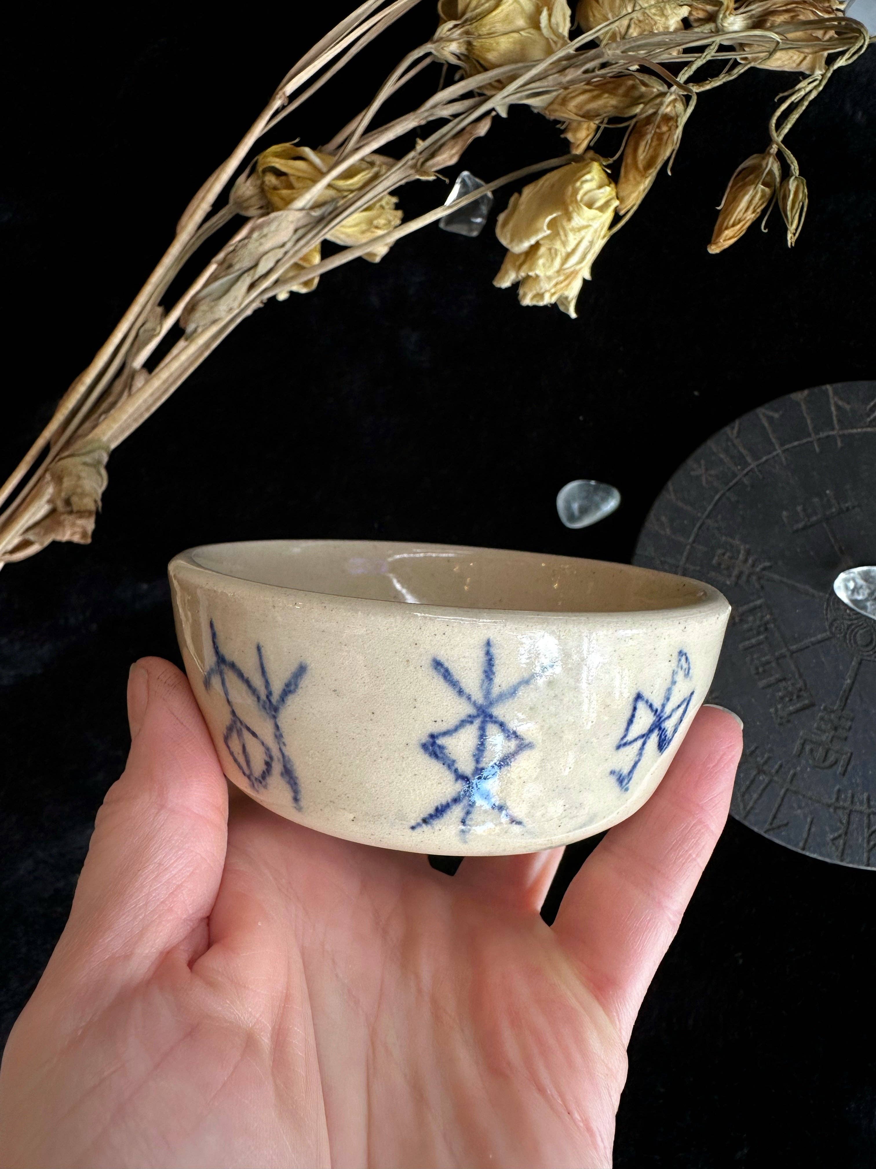 Keven Craft Rituals LLC - Bind Rune Ceramic Bowls and Vessels: Saucer 1.75” x 3.75”