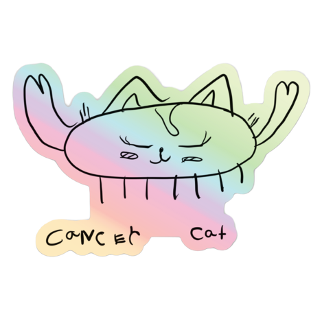 Luna Cat Sticker Cancer