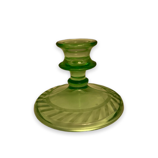 Green Glass Candle Holder