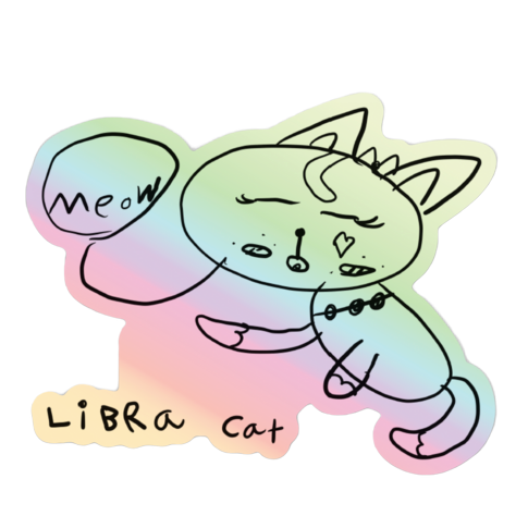 Luna Cat Sticker Libra